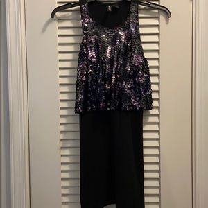 H&M little black dress with sequins